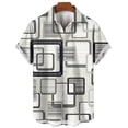 thumbnail image 4 of Camisa hawaiana con estampado geométrico para hombre, blusa holgada de manga corta con estampado 3D y empalmes coloridos, camisas hawaianas con solapa, 4 of 4