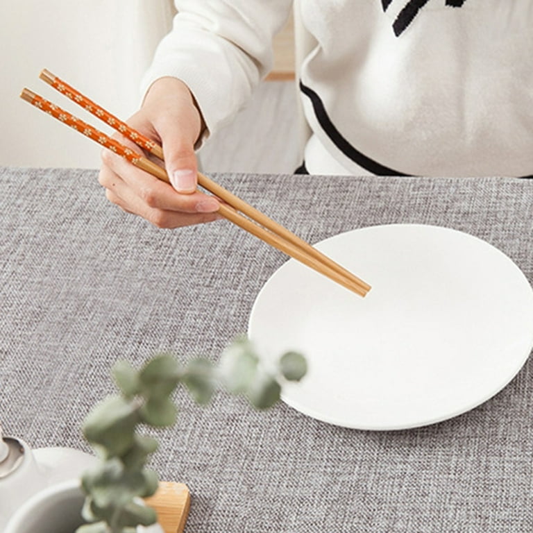 SANWOOD Bamboo Chopsticks 10 Pairs Eating Floral Print Great Easy to Clean Wood Chopsticks