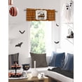 thumbnail image 2 of Halloween Valances for Windows Truck Cat Window Curtain Rod Pocket Orange Black Plaid Holiday Window Treatment Decor Valances for Kitchen Living Room Bedroom 54x18in, 2 of 7