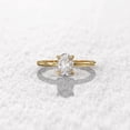 thumbnail image 2 of Jewelerix 14K Yellow Gold Vermeil Proposal Ring 4 Prongs Oval Cut Birthday Gift Ring Handmade 1 CT Moissanite Engagement Promise Gift Ring, 2 of 6