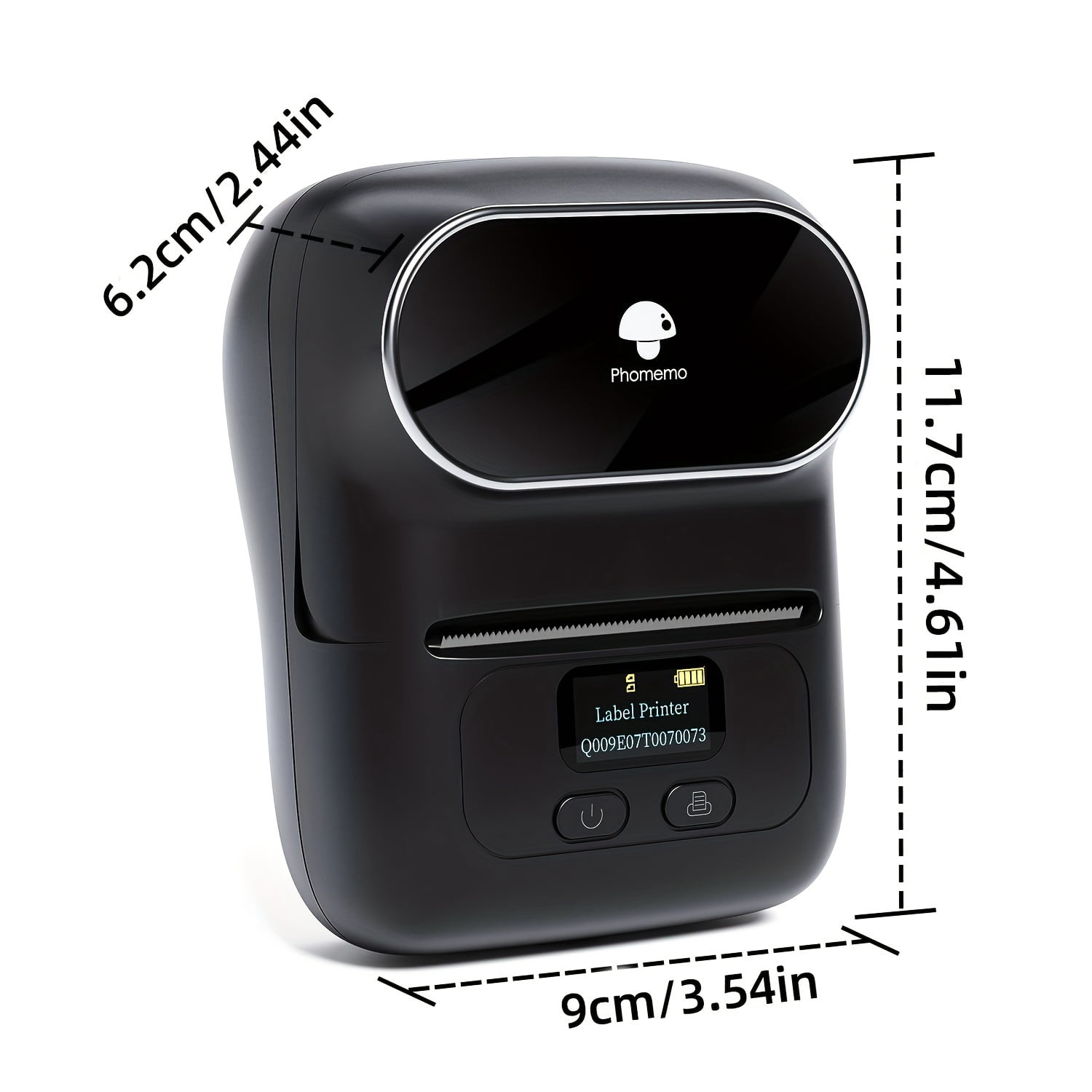 M110 Label Maker Portable Label Printer, Sticker Printer For Small Business, Address, Office, Gift, Picture, Inkless Barcode Label Printer + 1 Rolls Thermal Paper + 1 Storage bag（black）