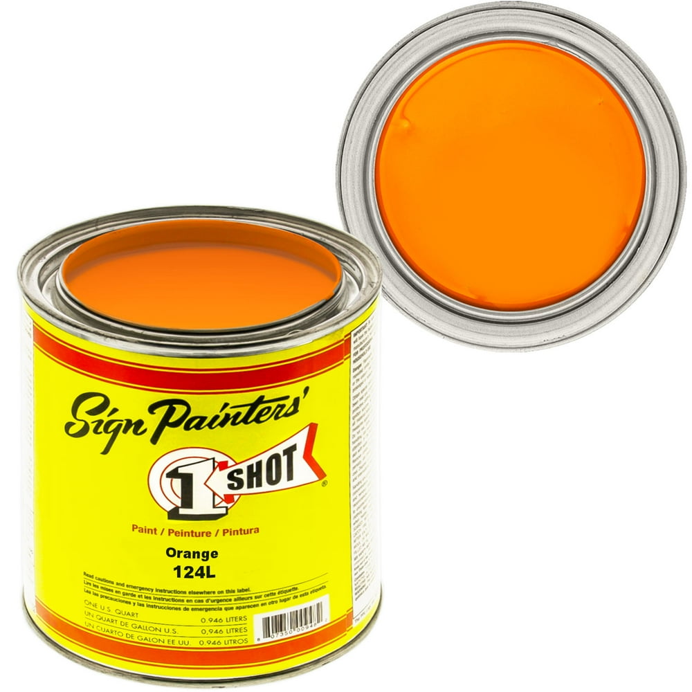 1 Quart 1 Shot ORANGE Paint Lettering Enamel Pinstriping One Shot