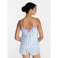thumbnail image 4 of Joyspun Women's Lace Trim Stretch Satin Cami and Shorts Set, 2-Piece, Sizes XS-3X, 4 of 6
