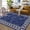 Blue, variant on Nanan 5'x7' Modern Bordered Area Rug Geometric Carpet, Machine Washable Rug Non Slip Solid Indoor Rug for Living Room Bedroom Home Office, Blue