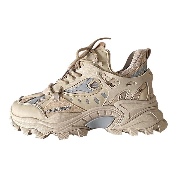 Zapatillas para correr para hombre Zapatillas gruesas antideslizantes que aumentan la altura para viajes al aire libre