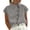 Grey, variant on Cotton Linen High Neck Cap Sleeve Shirt For Women Summer Fashion Casual Blouse Top