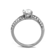 thumbnail image 3 of 1.12 Ct Round Cut Zirconia Stainless Steel Curved Engagement Ring Womens Size 10, 3 of 5