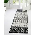 thumbnail image 2 of Rugs.com Moroccan Trellis Collection Rug – 8 Ft Runner Black And White Medium Rug Perfect For Hallways, Entryways, 2 of 9