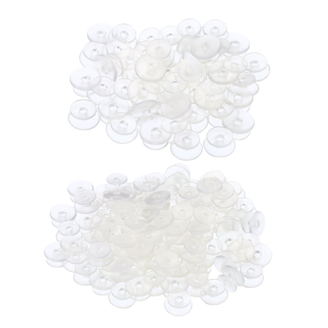 Encanto de botón de plástico Uxcell, accesorios de botón de tamaño combinado, paquete de 100 claro