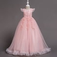 thumbnail image 5 of FYDUU Flower Girl Dress Girls Dresses Tulle Long A-Line Holiday Birthday Party Gown Formal Pageant Maxi Dresses Holiday Performances 11-12 Years, 5 of 6