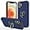 Blue, variant on Case for iPhone12 6.1, Smooth Dual Layer Hard Military Phone Case with 360 Degree Ring Stand Silicone Bumper Shockproof Protective Case (Camera Protection) Magnetic Car Holder Cover-Blue