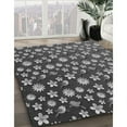 thumbnail image 3 of Ahgly Company Machine Washable Indoor Square Transitional Dark Gray Black Area Rugs, 3' Square, 3 of 7