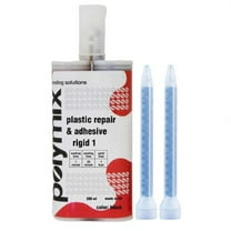 Polymix Rigid Automotive Multipurpose Plastic Repair and Adhesive 200ml Cartridge & Two Application Mixing Nozzles (Black)