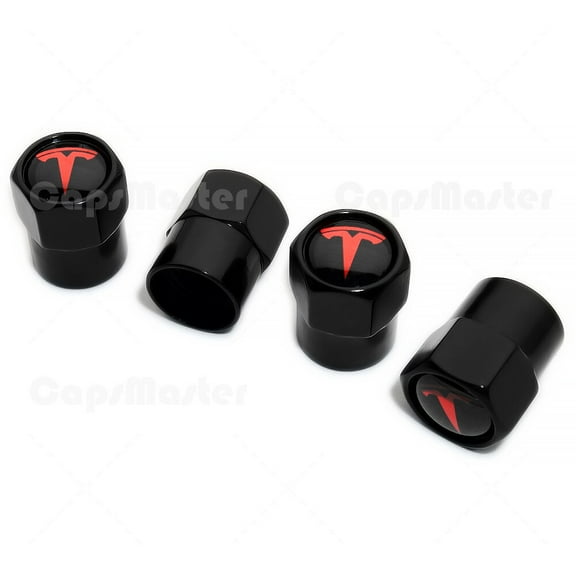 Hex Red Tesla Car Wheels Tire Air Valve Caps Stem Dust Cover Sport Decorate Gift