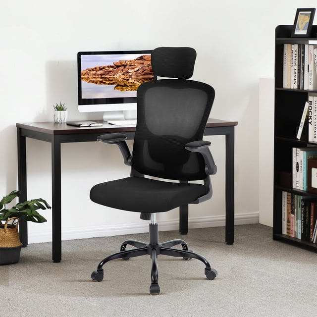 Office Chair Ergonomic Desk Chair, High Back Computer Chair for Long Hours Comfortable, Rolling Swivel Executive Task Chair for Home Office with Adjustable Back Support & Armrest