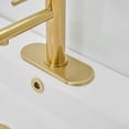 thumbnail image 5 of Widespread Waterfall Single Handle Wall Mounted Bathroom Faucet in Brushed Gold, 5 of 9