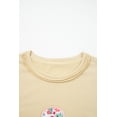 thumbnail image 6 of Pale Khaki Floral Applique Baggy Pullover Sweatshirt, 6 of 8