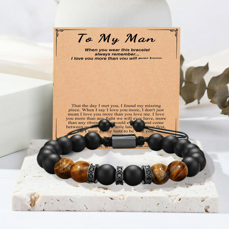 Fashion 8mm Tiger Eye Stone Beads Men Bracelet 3pcs/set Handmade
