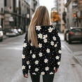 thumbnail image 3 of SCRAWLGOD Flower Women Hoodies Pullover Graphic Hoodies for Women Trendy Clothes Long-Sleeve Oversized Sweatshirt for Women Plus Size M Loose Ladies Hooded Sweaters Daily Life, 3 of 7