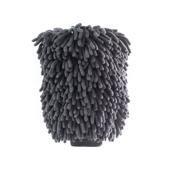 MOTIVITY Chenille Microfiber Car Wash Mitt, Scratch-Free, Lint-Free, Highly Absorbent Cleaning Glove for Cars, Trucks & Motorcycles  Large, Gray