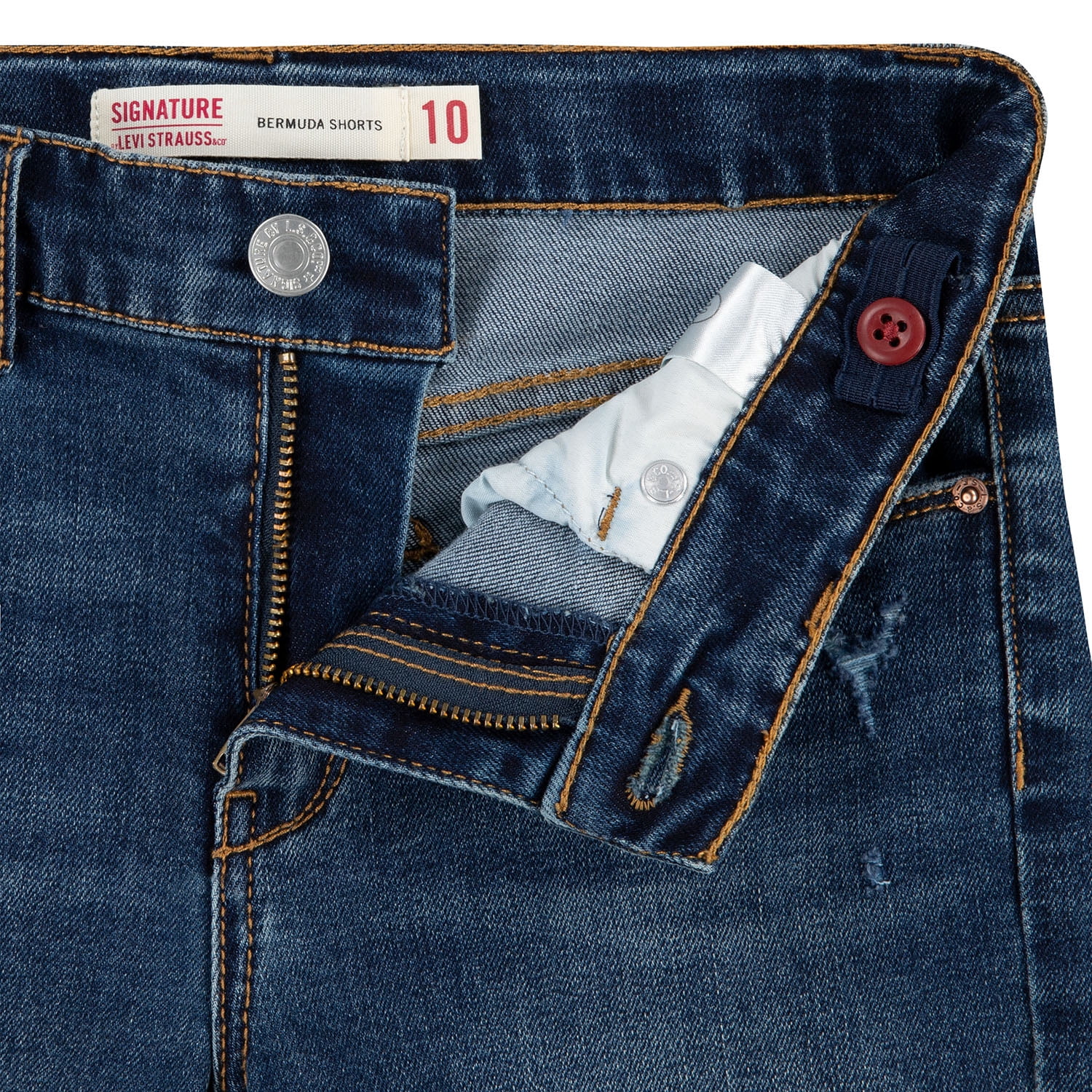 Levi Strauss Signature Girls Denim Bermuda Shorts, Sizes 5-18