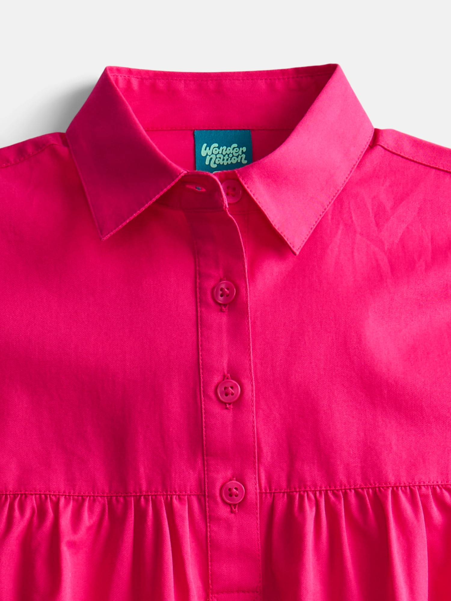 Wonder Nation Girls Cotton Shirt Dress Sizes 4-18 & Plus