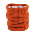 thumbnail image 3 of Winter Neck Gaiter, Double Layer Fleece Lined Knit Tube Scarf for Men and Women, Warm Cold Weather Neck Protection for Outdoor Activities, Stretchy Comfortable Face Mask Scarf - Orange, 3 of 5