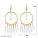 thumbnail image 3 of Pendientes de Cristal con Flecos | Aro Geométrico Vintage | Gota colgante de aleación de aluminio | Lentejuelas pequeñas de metal con estilo | Joyería de regalo de boda para fiestas | 1 par, 3 of 4