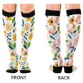 thumbnail image 4 of FORMRS Womens Knee High Socks Casual Long Thick Travel Daily Wear, 2 Pairs, Retro Yellow Floral, 4 of 6