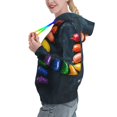 thumbnail image 2 of Kdxio Rainbow Sausages On Dark Slate Print Womens Oversized Hoodies Sweatshirts Hooded Pullover Tops Sweaters Casual-X-Large, 2 of 7