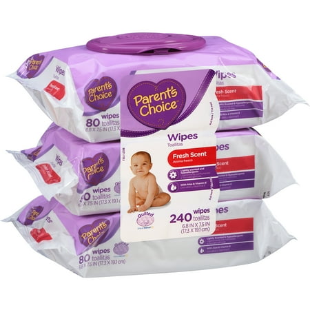 Parent's Choice Fresh Scent Baby Wipes, 80 sheets, 3 count - Walmart.com