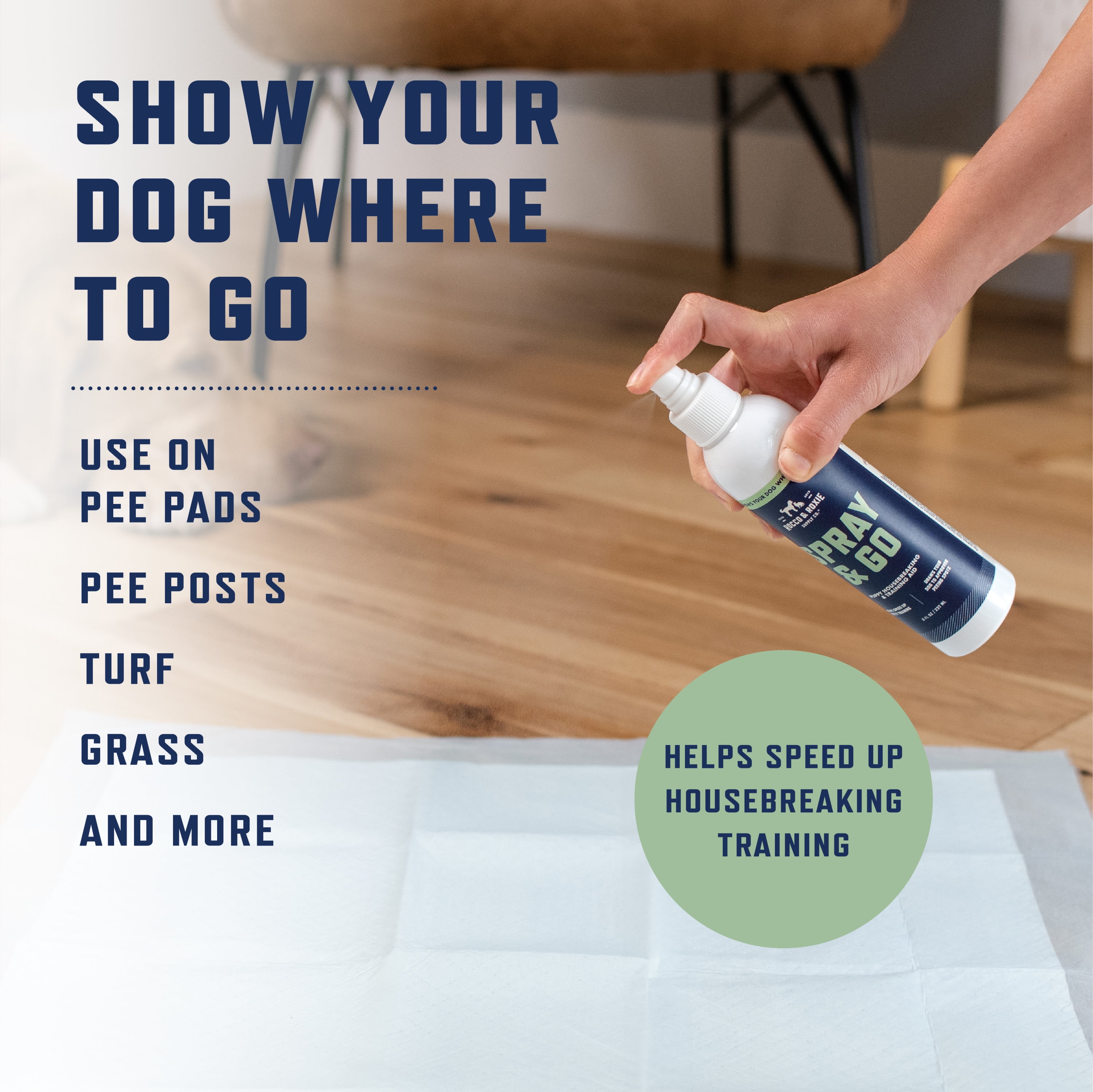 (4 pack) Rocco & Roxie Spray & Go Potty Training Attractant Spray for Dogs and Puppies, 8 oz