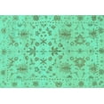 thumbnail image 1 of Ahgly Company Machine Washable Indoor Rectangle Oriental Turquoise Blue Traditional Area Rugs, 8' x 12', 1 of 4