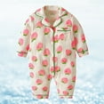 thumbnail image 3 of TOOYOU Boys Romper Baby Floral Animals Print Pajamas Button Up Pajamas Footie Pj'S Jumpsuit Holiday Pajama Playsuit Bodysuits For Toddler ,Size 3-6 Months Pink, 3 of 3