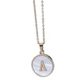 thumbnail image 4 of Initial Letter Pendant Necklace Minimalist Stainless Steel Round Gold Initial Necklaces for Women, 4 of 8