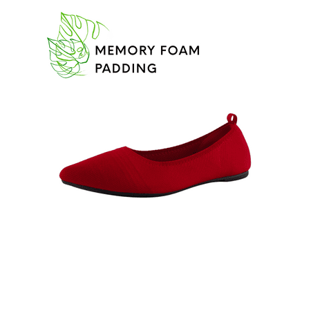 

Nest Shoes Women s Pointed Toe Ballerina Flats Shae Collection Red
