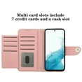 thumbnail image 3 of Faux Leather Wallet Case Compatible with Samsung Galaxy S21 FE | Classic Wrist Strap Flip Case | Ultra Slim Card Slots Stand Function Shockproof Phone Cover for Samsung Galaxy S21 FE - Coralpink, 3 of 7