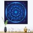 thumbnail image 2 of Zodiac Signs With Neon Deep Blue Horoscope Circle 36 in x 36 in Painting Canvas Art Print, by Designart, 2 of 4