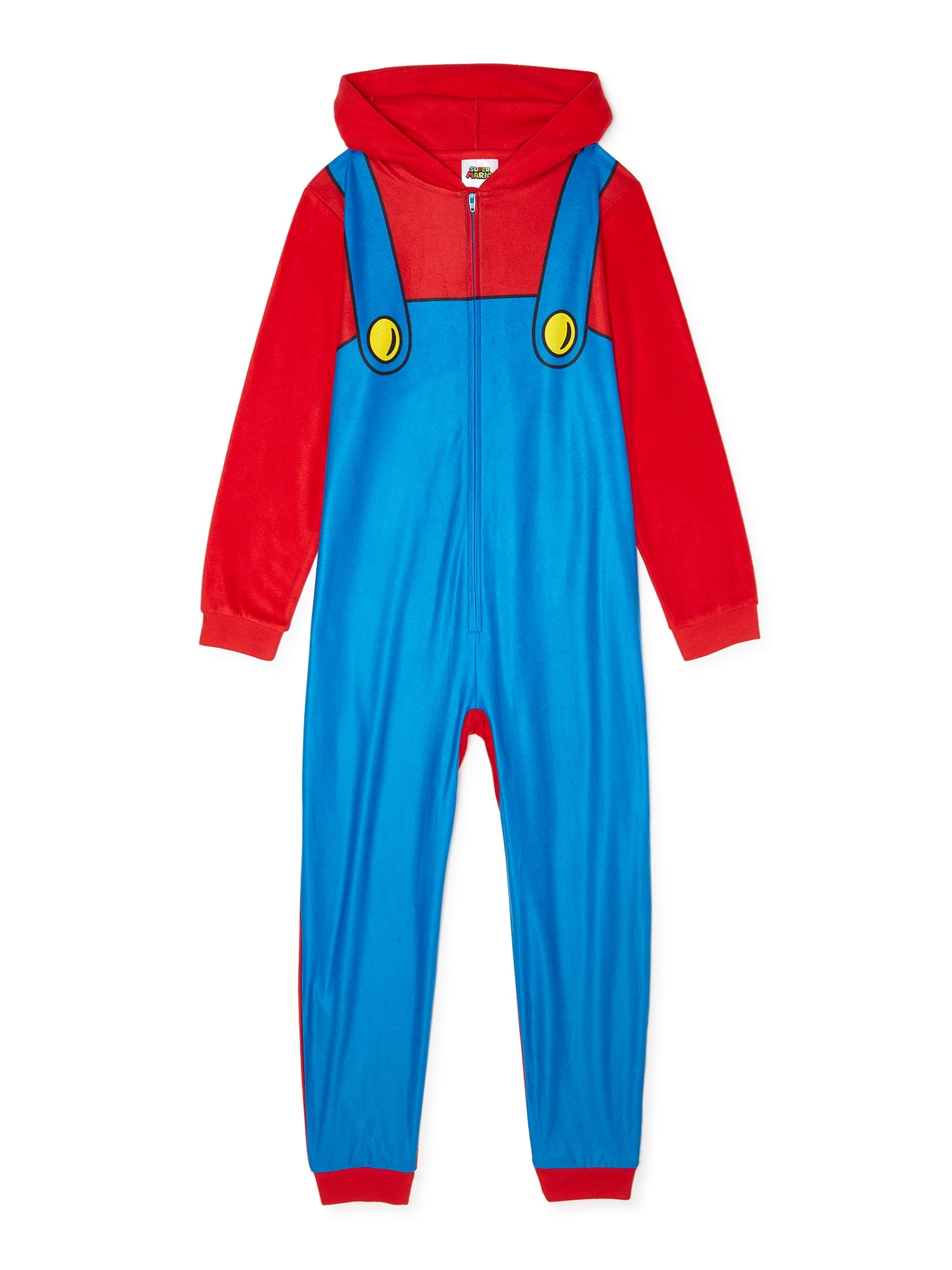 Nintendo Boys Super Mario Hooded Character Pajama Blanket Sleeper Sizes 4-12