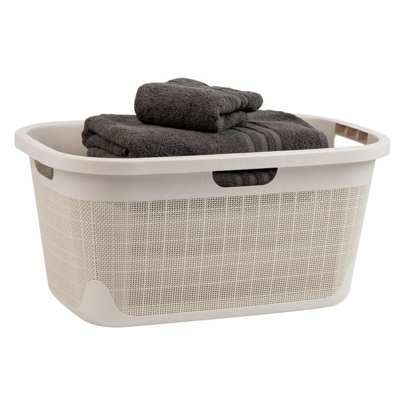 Cesto para ropa Mind Reader, papelera de almacenamiento de 40 litros, plástico marfil