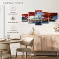 thumbnail image 5 of Elephant Stock Mount Fuji Autumn Wall Art - Horizontal Multi Panel Canvas - Living Room Wall Decor - Nature Multi Panel - Red And Blue Decor - 74" x 34", 5 of 8