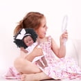thumbnail image 4 of Afroamericano Reborn Simulación Negro Esmalte completo Baby Doll Girl Toy (Q), 4 of 5