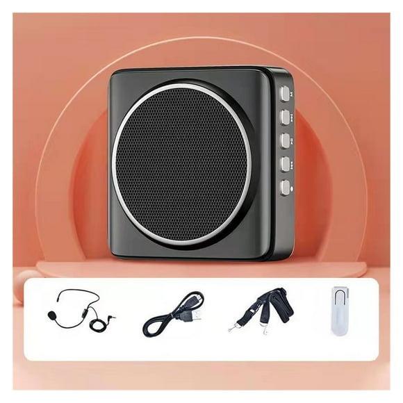 Haut-parleur Sans Fil Amplificateur Vocal Portable avec Microphone Casque Guide Microphone Enseignant Haut-Parleur Bluetooth Prise en Charge de la Radio FM, Confortable et Portable