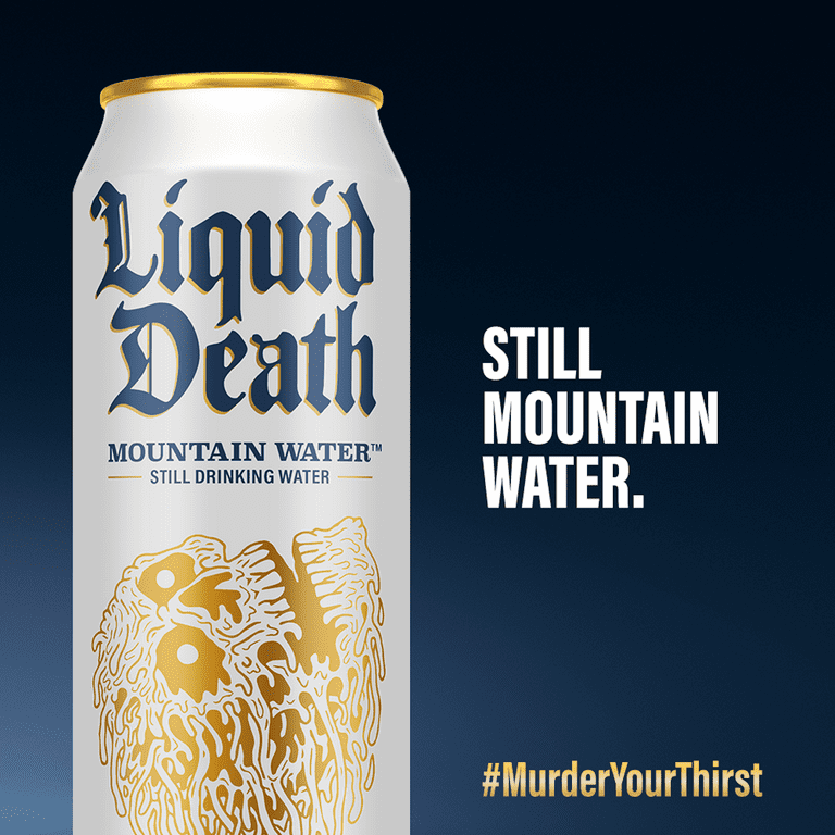 Liquid Death Mountain Water, 19.2 oz King Size Cans (8-Pack) 