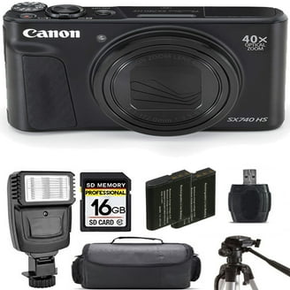 Canon PowerShot SX740 HS Digital Camera (Black) + Extra Battery +