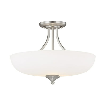 - Capital Lighting Chapman Matte Nickel 3 Light Semi Flush Fixture