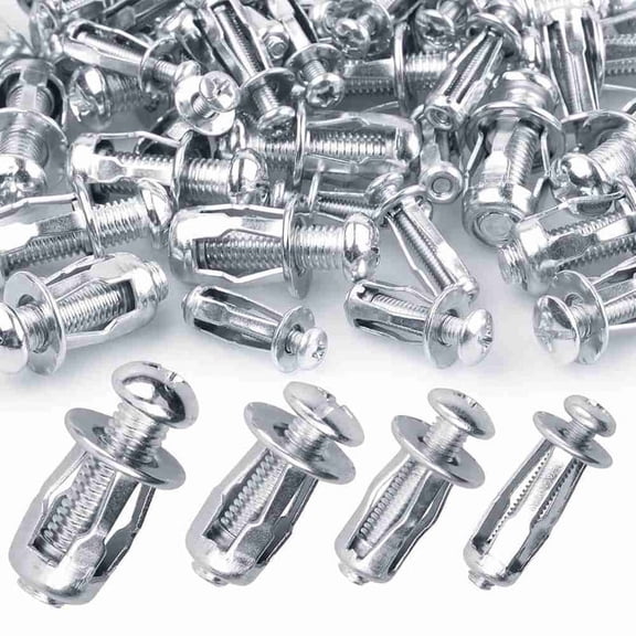 40Pcs Expansion Screw Petal Nut, M 4 M5 M6 M8 Jack Nuts, Petal Shape Metal Nut for Hollow Wall Iron Skin Plasterboard
