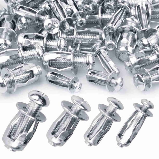 40 Piezas Tuercas Pétalo Tornillo Expansión, Tuercas M 4 M5 M6 M8, Tuerca Metal en Forma Pétalo para Placas Yeso Revestimiento Hierro Pared Hueca