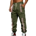 thumbnail image 2 of Ceisia Men Solid Color Loose Casual Pants Elastic Waist Drawstring Sports Gift Work Trousers, 2 of 9