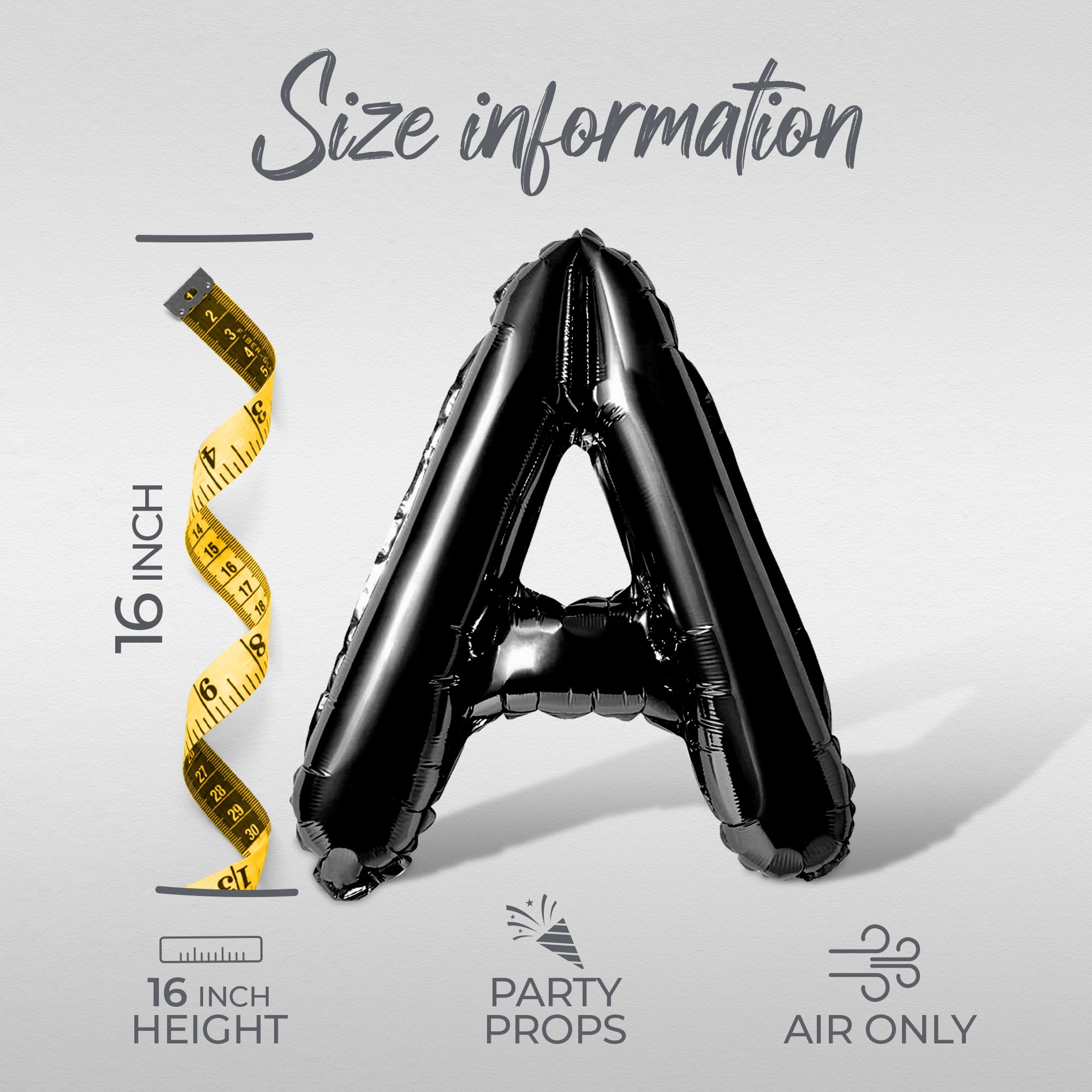 Letter Balloons - IN MY SWIMMING ERA 16" Inch Alphabet Letters Foil Mylar Balloon Swimming Themed Birthday Party Banner (Black)